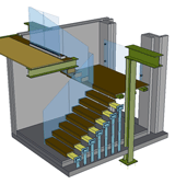 Advance Steel Model for Cantilever Steel Stairs with Hardwood Finishes and Glass Balustrade at Byeways, Sarisbury Green, Hampshire for Reilly Developments