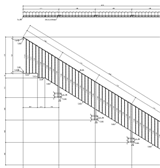 Advance Steel Drawing of a Steel Infill Bar Stair Balustrade