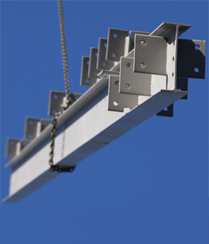 Steel Beam with Fin Plates, being Craned into Position